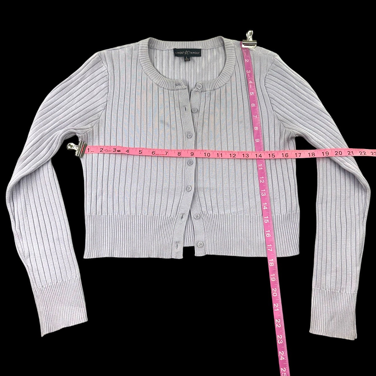 Almost Famous Lavender Button Up Cropped Cardigan
