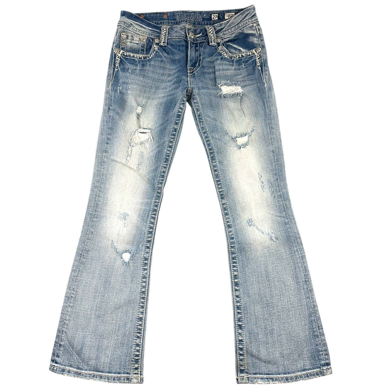 Vintage Y2K Miss Me Bootcut Rhinestone Embellished Denim Jeans