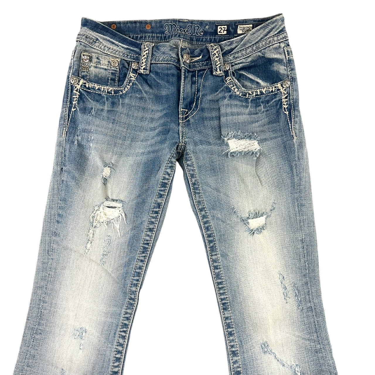 Vintage Y2K Miss Me Bootcut Rhinestone Embellished Denim Jeans