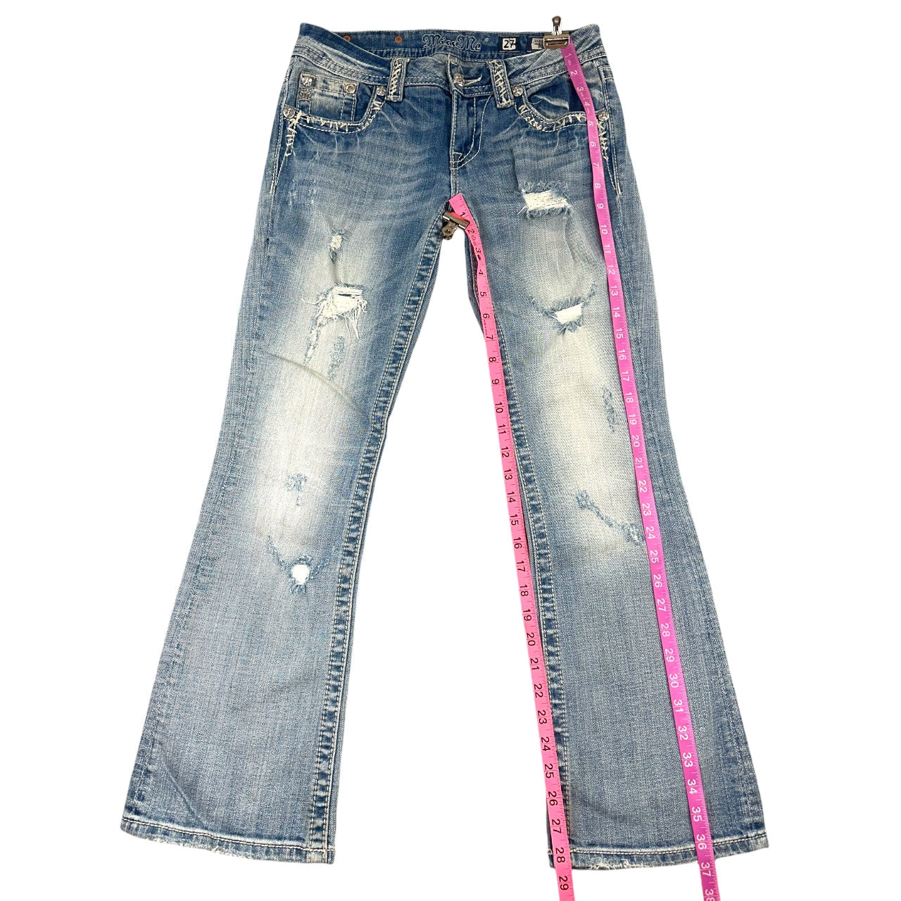 Vintage Y2K Miss Me Bootcut Rhinestone Embellished Denim Jeans