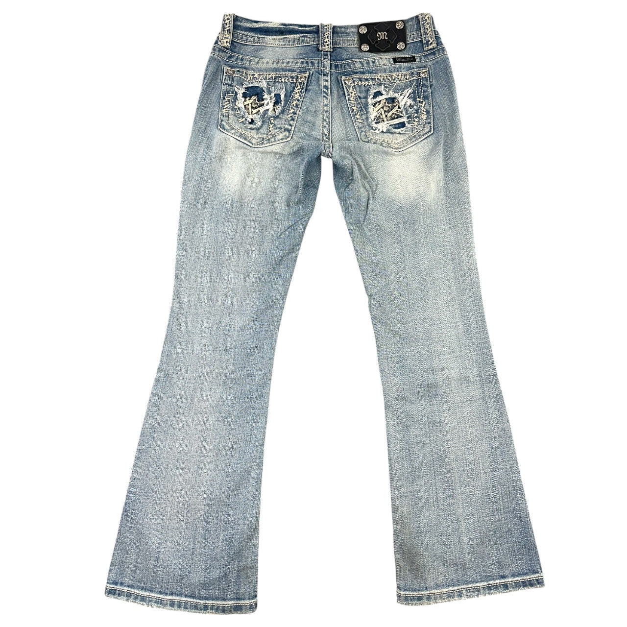 Vintage Y2K Miss Me Bootcut Rhinestone Embellished Denim Jeans
