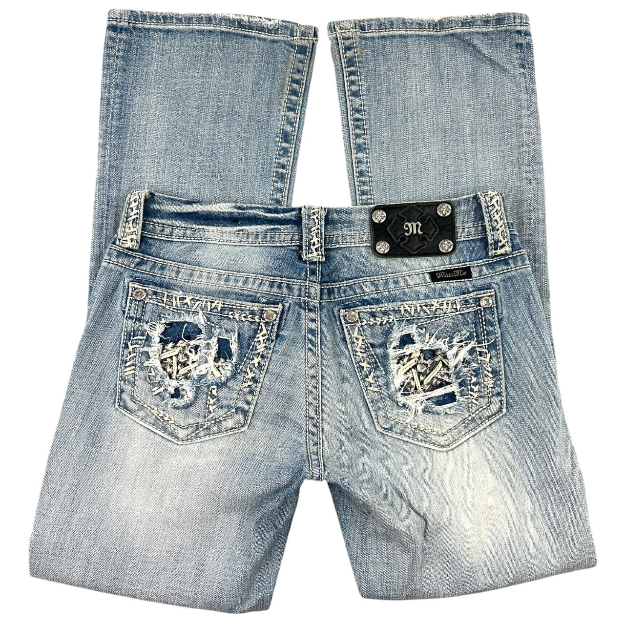 Vintage Y2K Miss Me Bootcut Rhinestone Embellished Denim Jeans