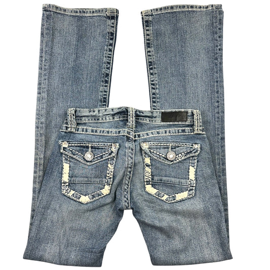Vintage Y2K Daytrip Bootcut Jeans Embroidered Bling Flap Pocket Denim