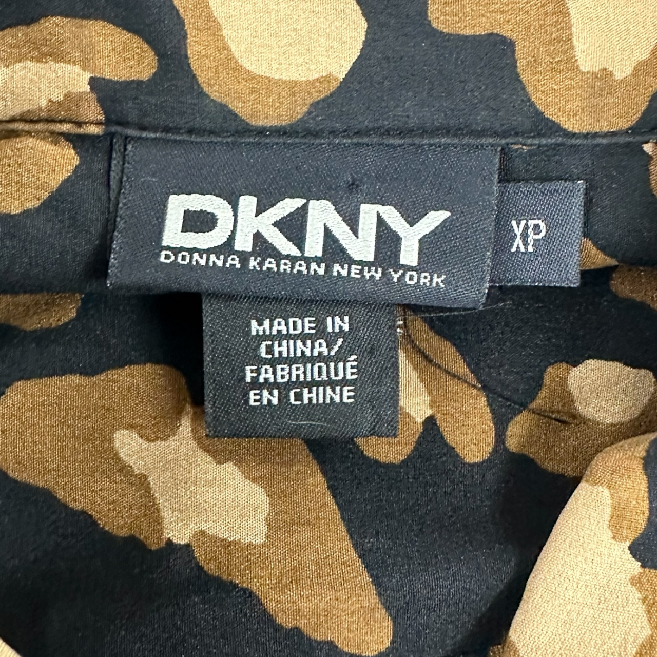 Vintage DKNY Leopard Print Shirt Dress 90s Mob Wife Tunic