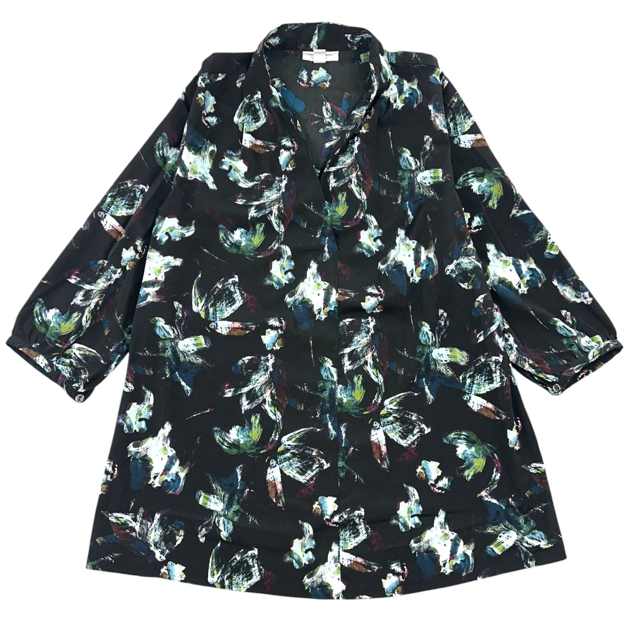 Liz Lange for Target Black & Blue Abstract Floral Maternity Tunic