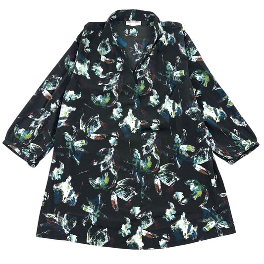 Liz Lange for Target Black & Blue Abstract Floral Maternity Tunic