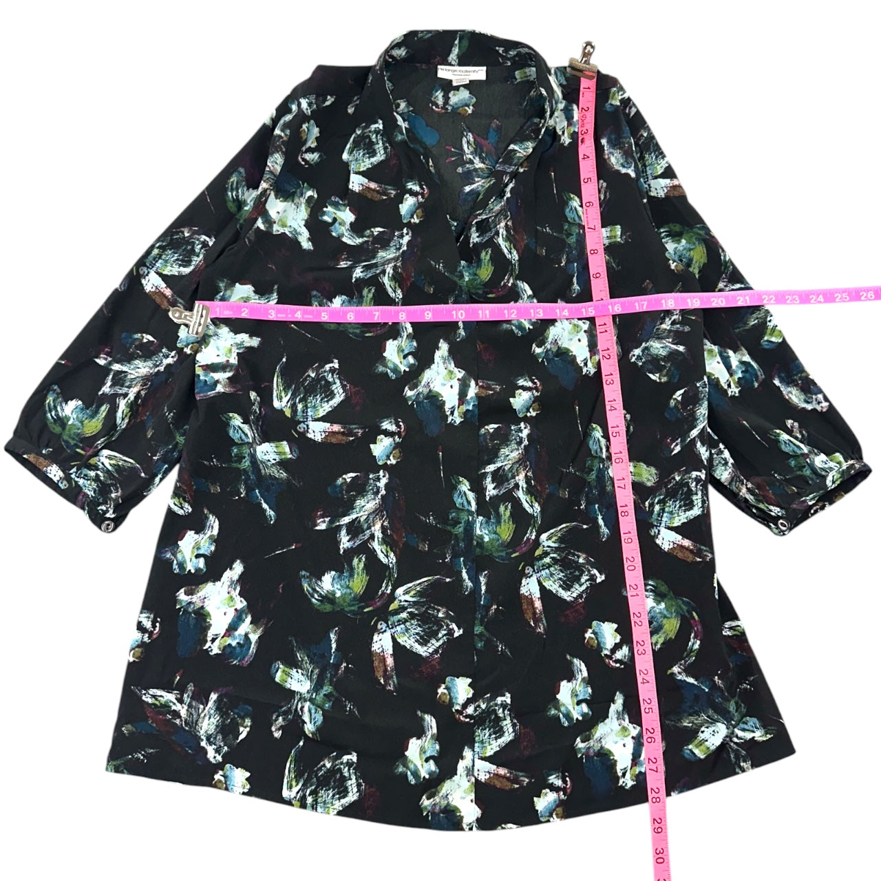 Liz Lange for Target Black & Blue Abstract Floral Maternity Tunic