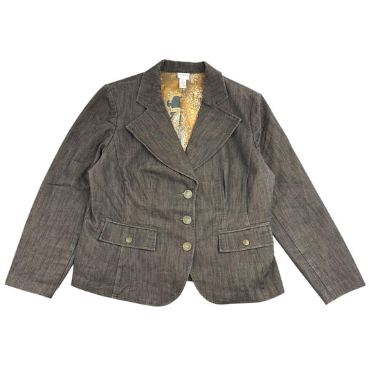 Vintage 90s Venezia Dark Brown Denim Blazer