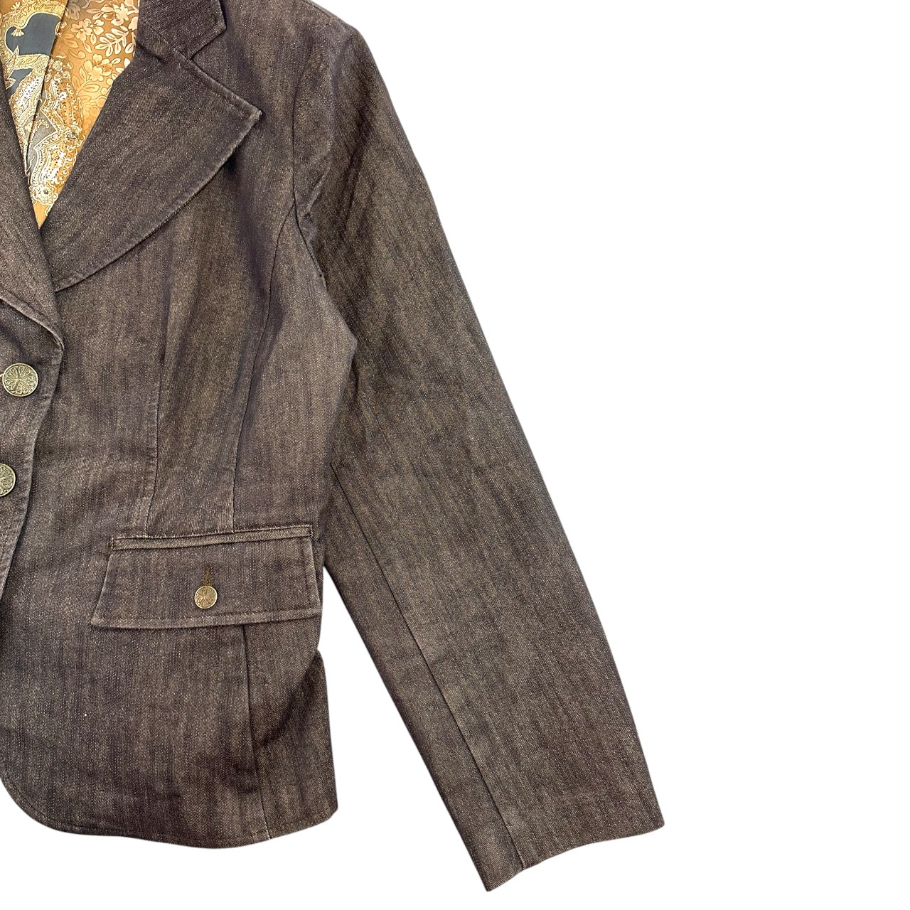 Vintage 90s Venezia Dark Brown Denim Blazer