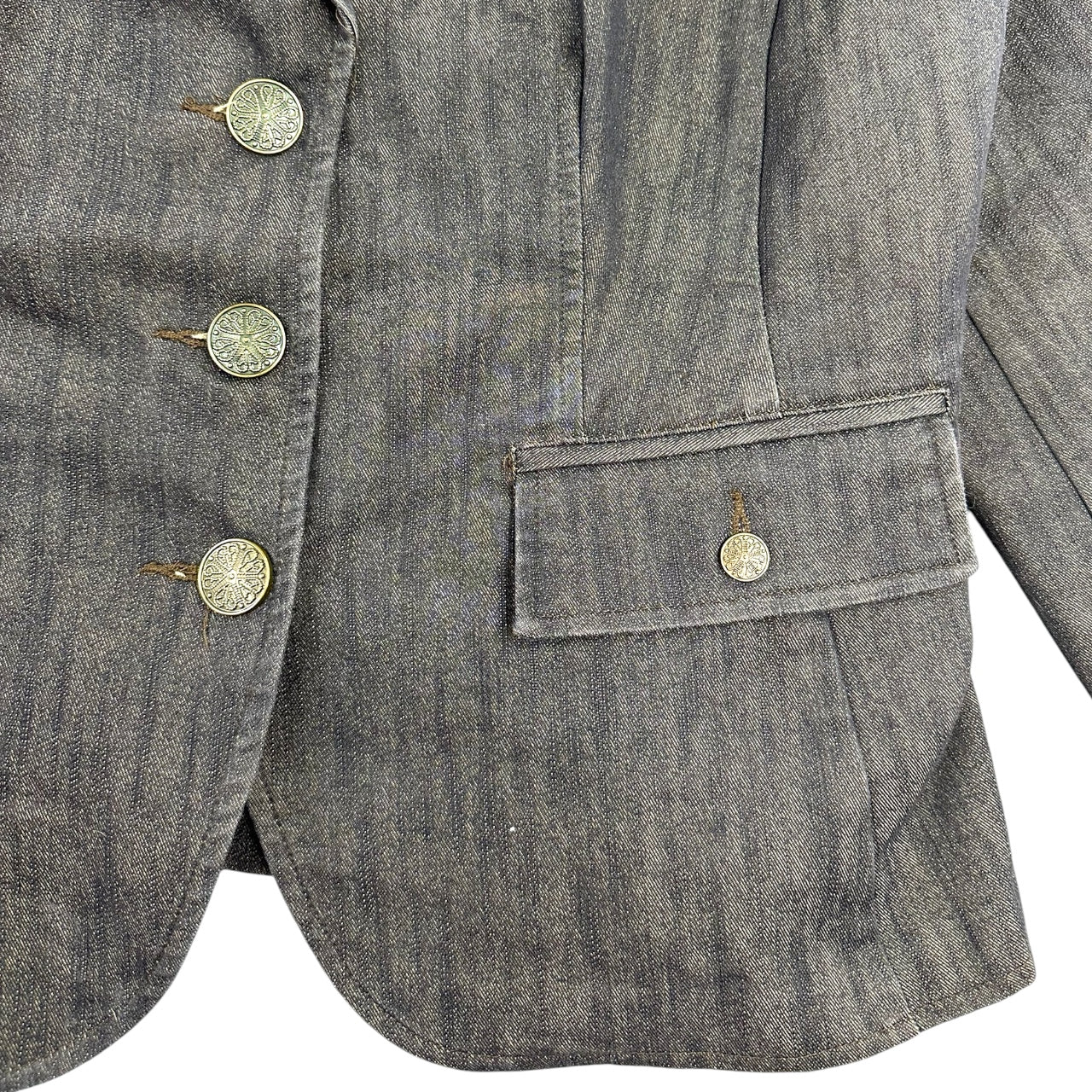 Vintage 90s Venezia Dark Brown Denim Blazer
