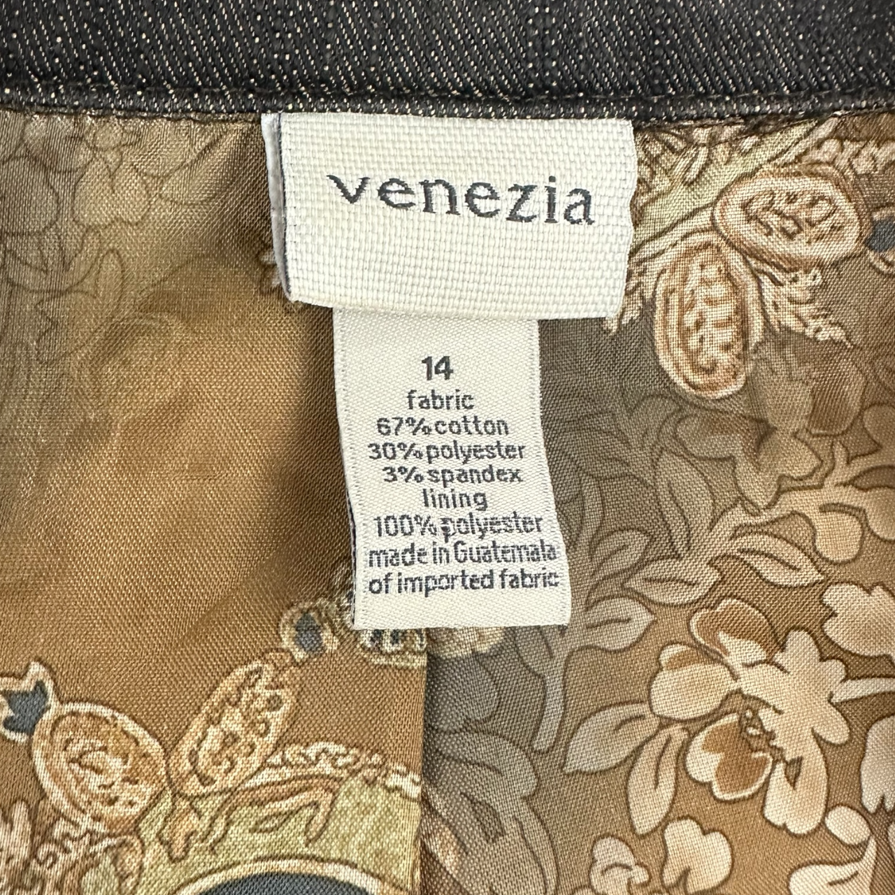 Vintage 90s Venezia Dark Brown Denim Blazer