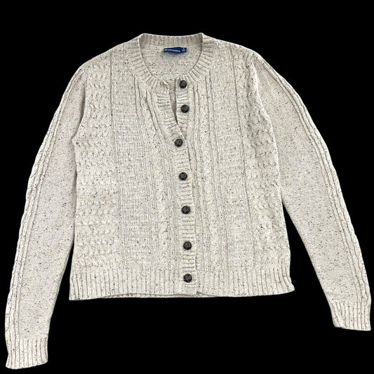 Vintage North Crest Aran Cream Cable Knit Cardigan