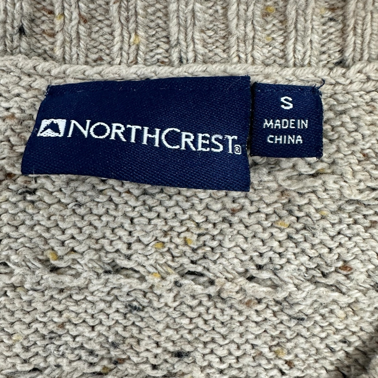 Vintage North Crest Aran Cream Cable Knit Cardigan