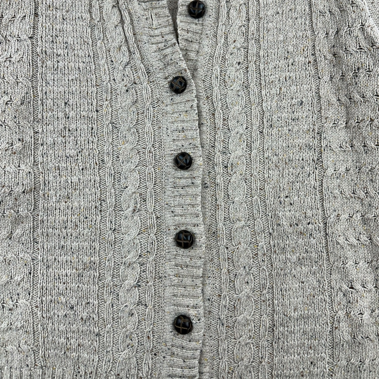 Vintage North Crest Aran Cream Cable Knit Cardigan