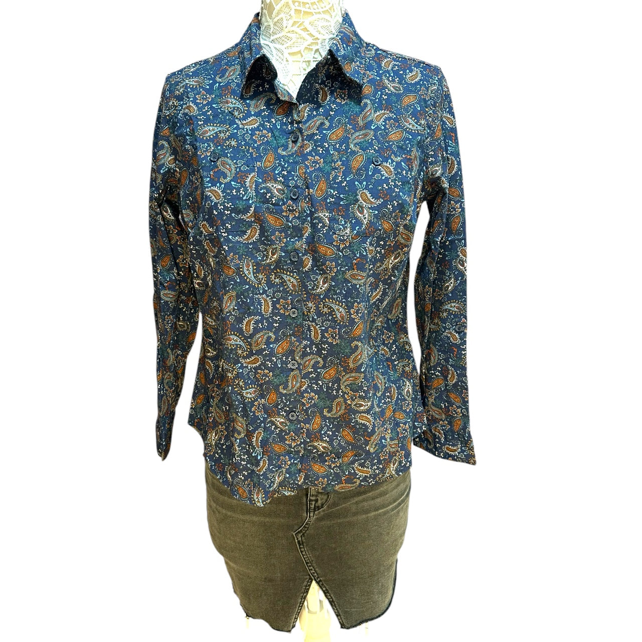 Vintage 90s Croft & Barrow Paisley Button Down