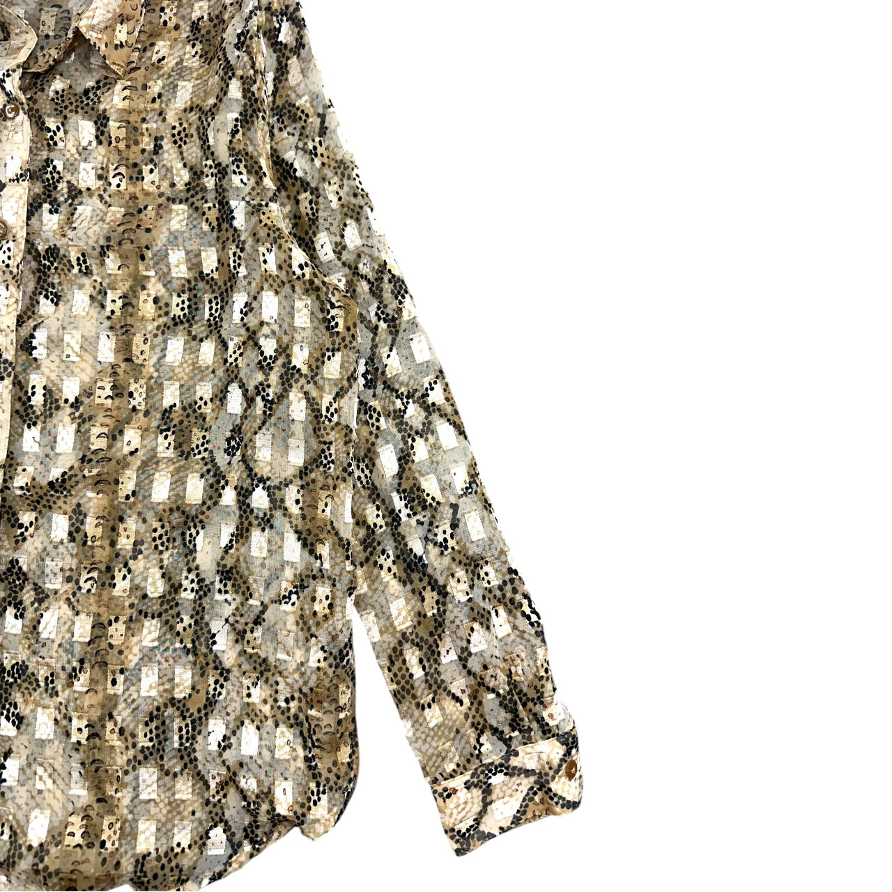 Vintage Y2K Notations Sheer Snake Print Blouse