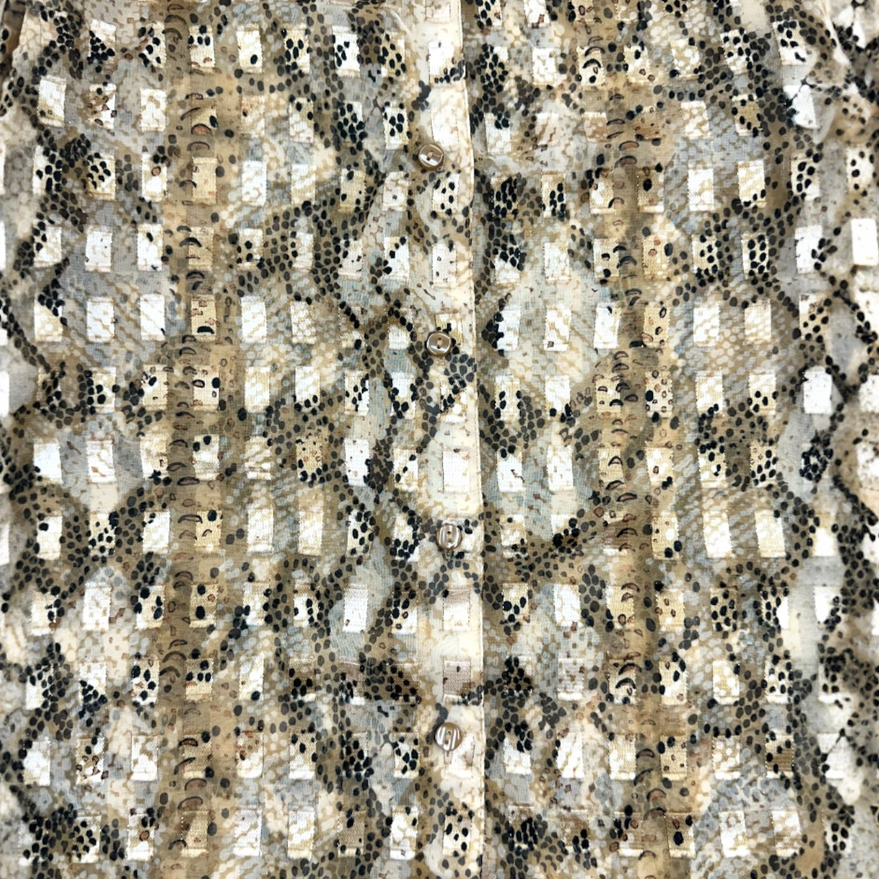 Vintage Y2K Notations Sheer Snake Print Blouse