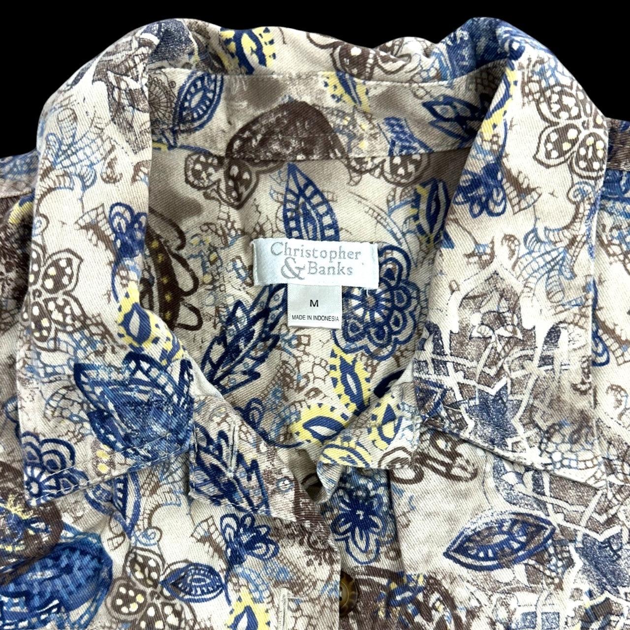 Vintage Christopher & Banks Floral Paisley Denim Jacket