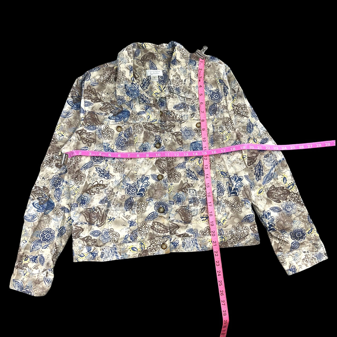 Vintage Christopher & Banks Floral Paisley Denim Jacket
