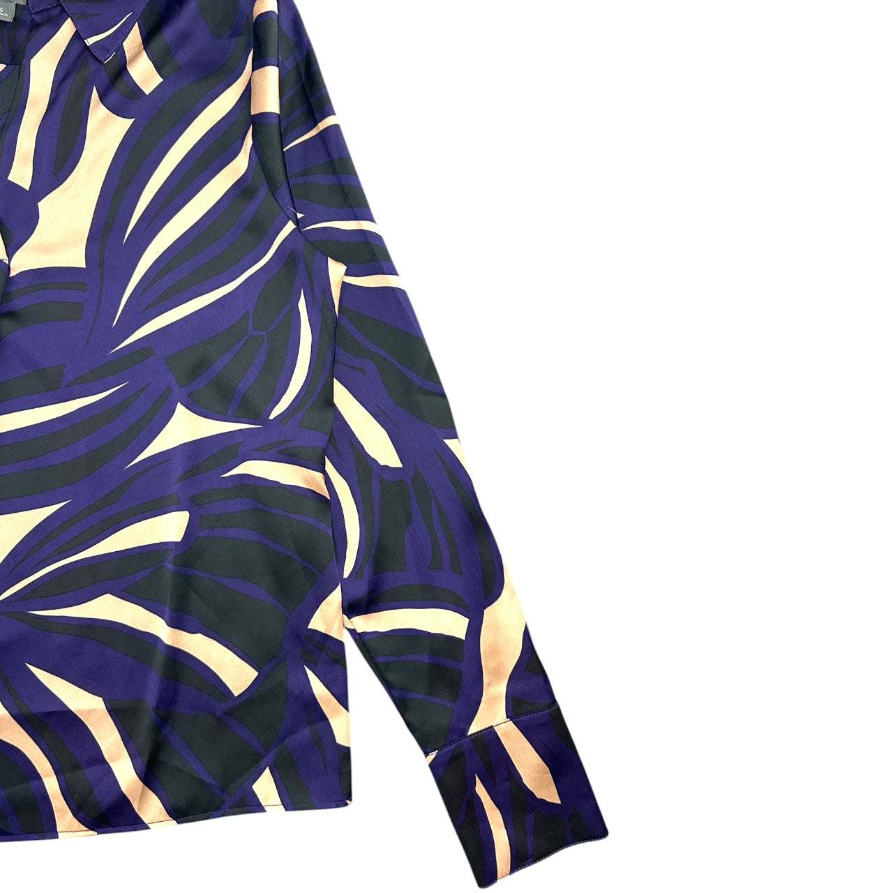 Vintage Y2K Worthington Abstract Swirl Purple & Gold Office Siren Blouse