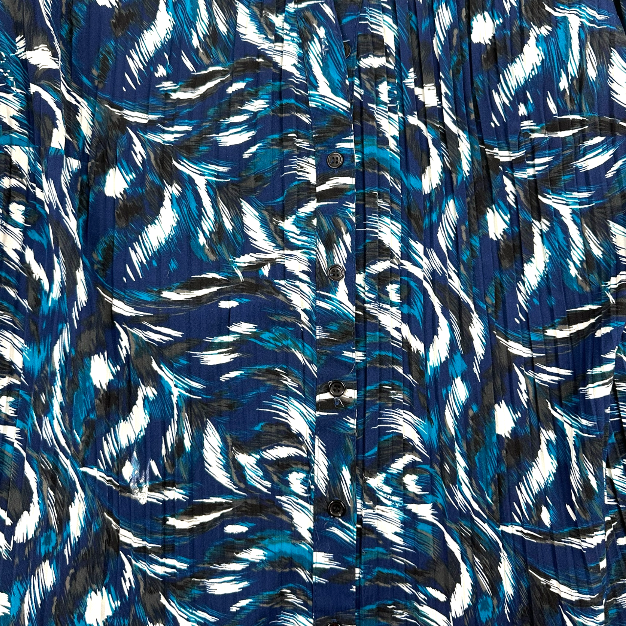 Vintage Y2K Fred David Blue Abstract Office Siren Blouse