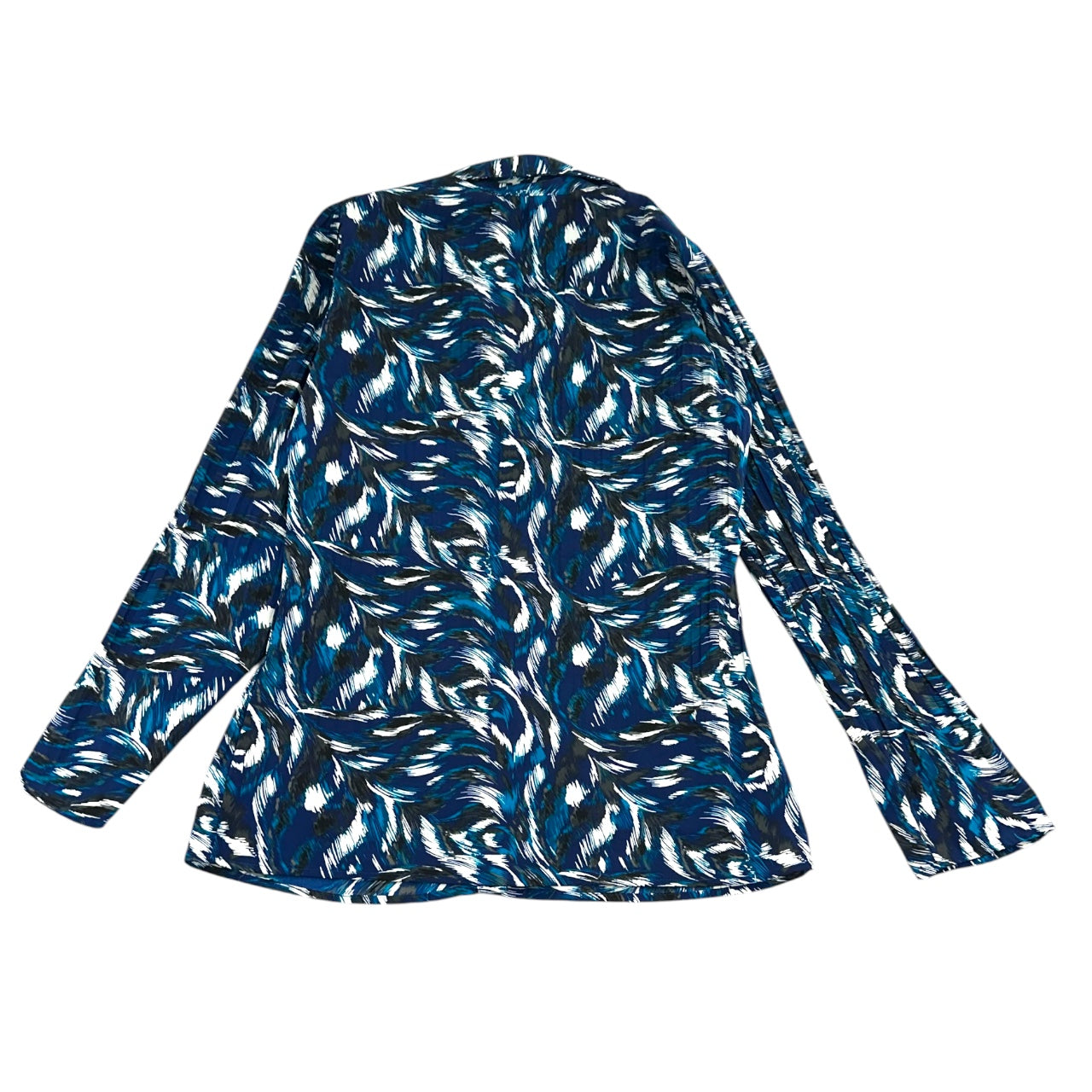 Vintage Y2K Fred David Blue Abstract Office Siren Blouse