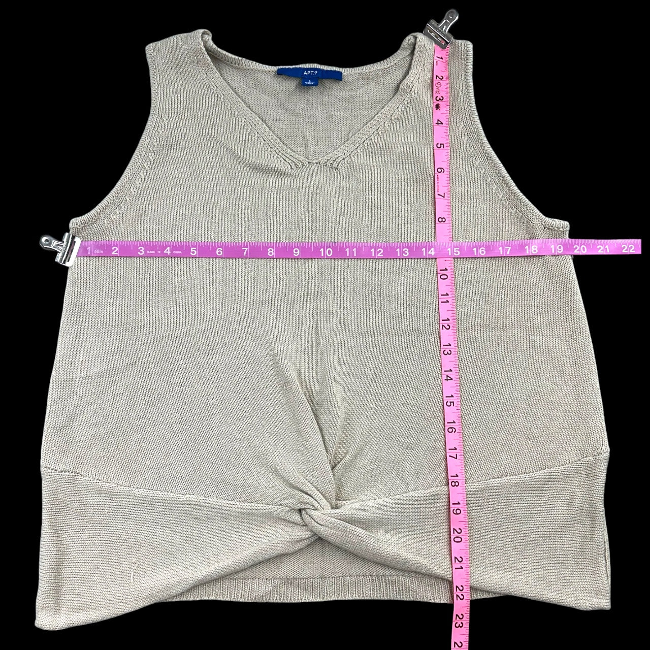 Y2K Minimalist Twist Front Apt. 9 Knit Tank Top