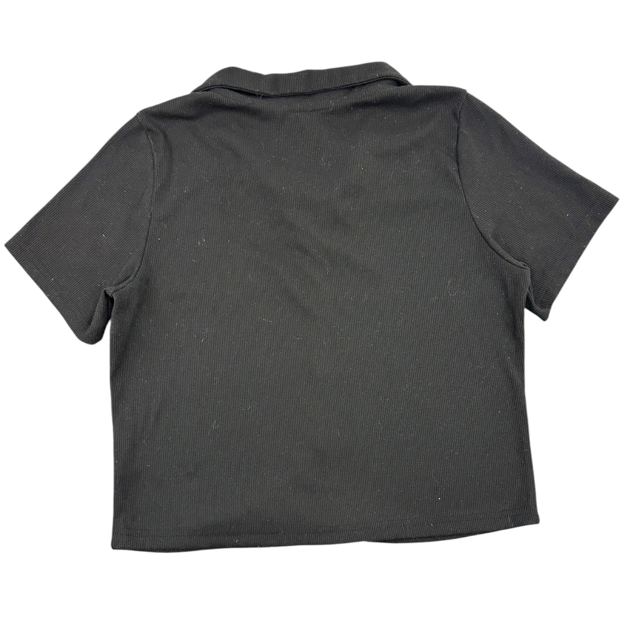 Y2K Dazy Black Ribbed Polo Baby Tee