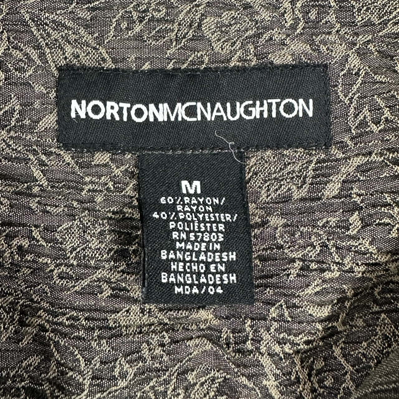 Vintage Norton McNaughton Brown Floral Crinkle Blouse