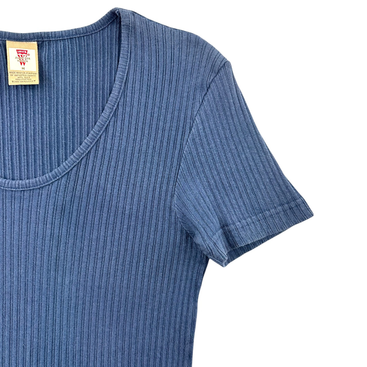 Vintage 90s Levi’s Blue Ribbed Scoop Neck Baby Tee