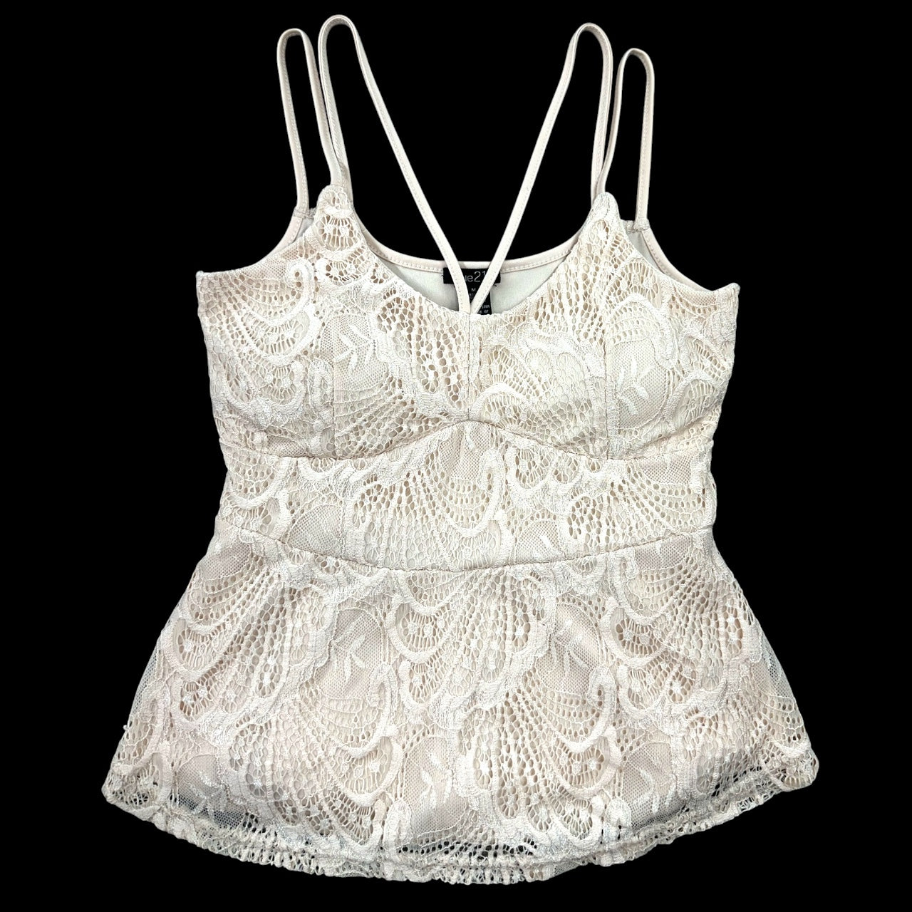 Y2K rue21 Lace Peplum Cami Strappy Top