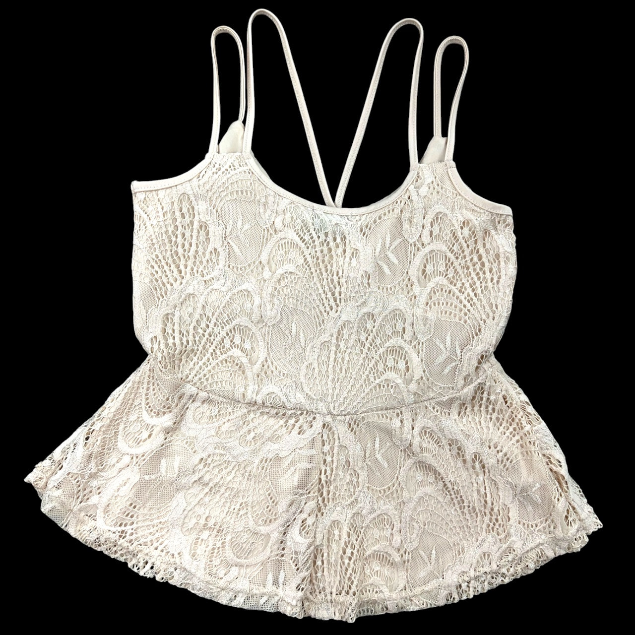 Y2K rue21 Lace Peplum Cami Strappy Top