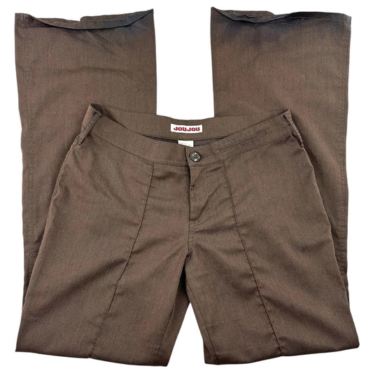 Vintage 90s Joujou Brown Flared Mid Rise Trousers