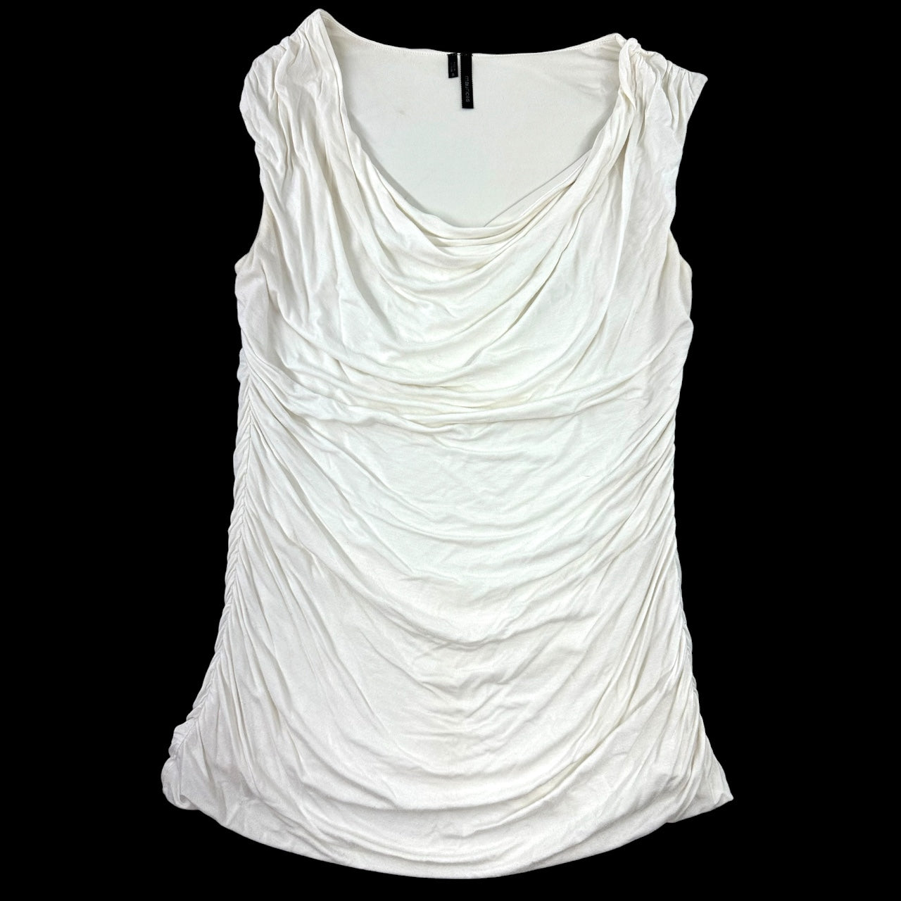 Y2K Maurice's White Ruched Cowl Neck Tank Top