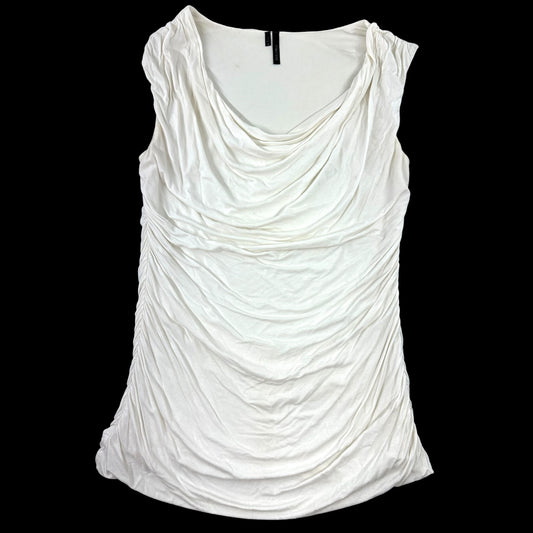Y2K Maurice's White Ruched Cowl Neck Tank Top