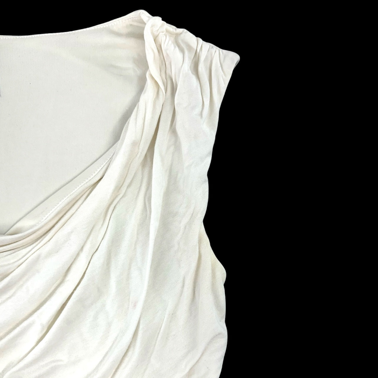 Y2K Maurice's White Ruched Cowl Neck Tank Top