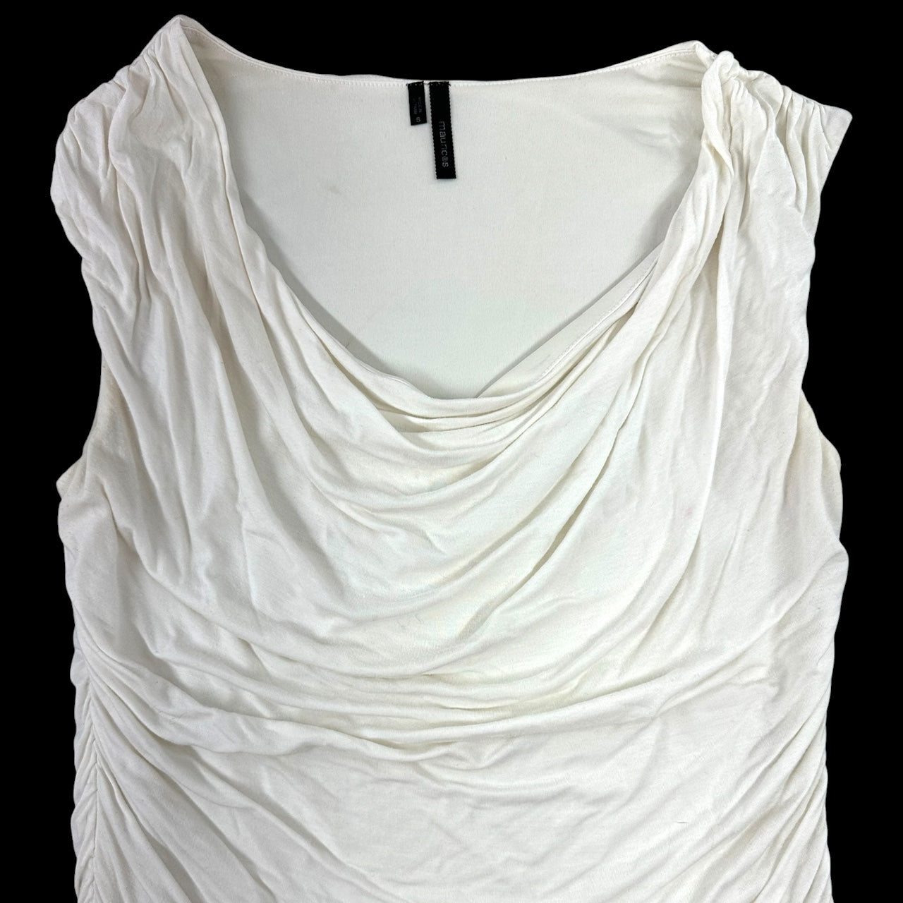 Y2K Maurice's White Ruched Cowl Neck Tank Top