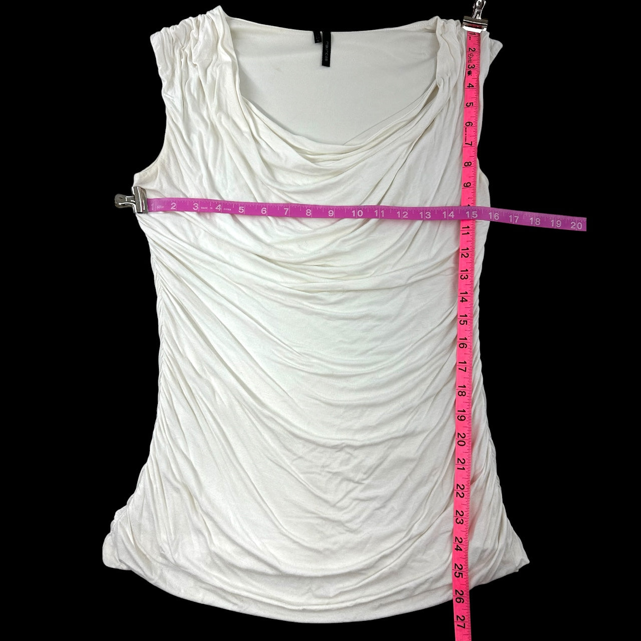 Y2K Maurice's White Ruched Cowl Neck Tank Top