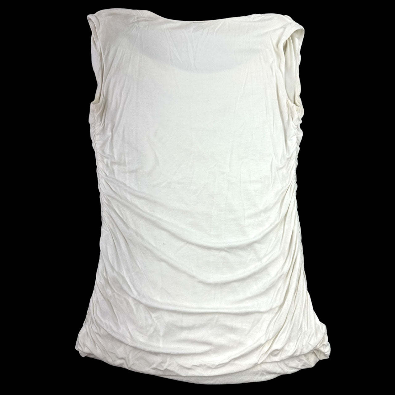Y2K Maurice's White Ruched Cowl Neck Tank Top