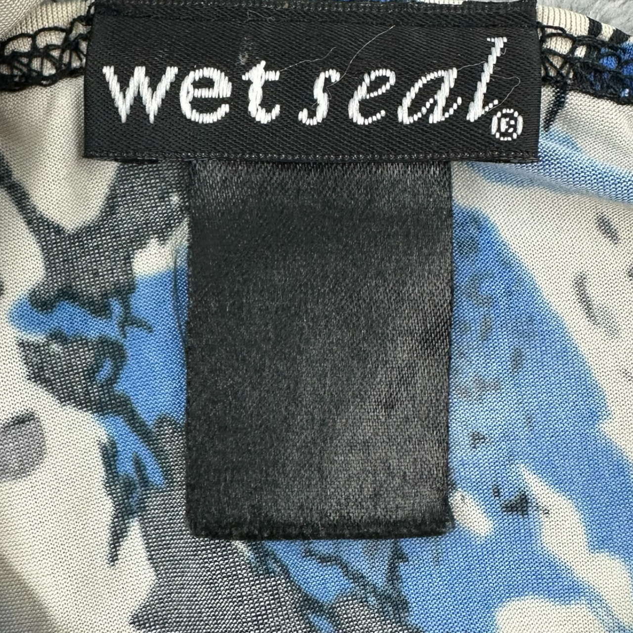 Vintage Y2K Wet Seal Blue Abstract Halter Top