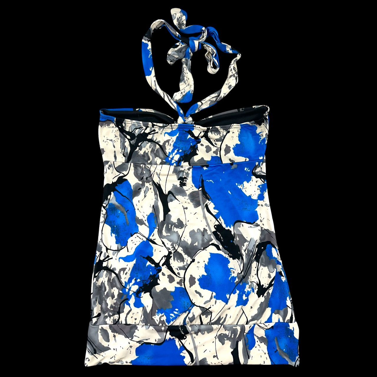 Vintage Y2K Wet Seal Blue Abstract Halter Top