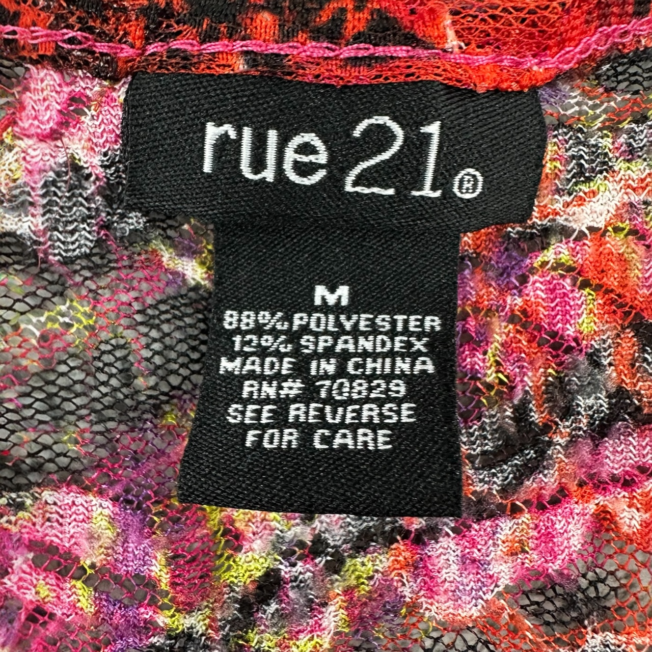 Y2K rue21 Pink Abstract Animal Print Side Tie Tee