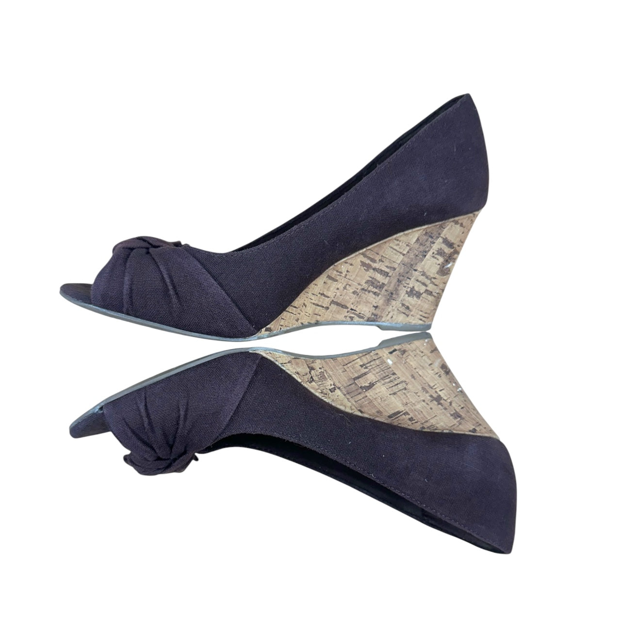Vintage Y2K American Eagle Brown Peep Toe Wedges
