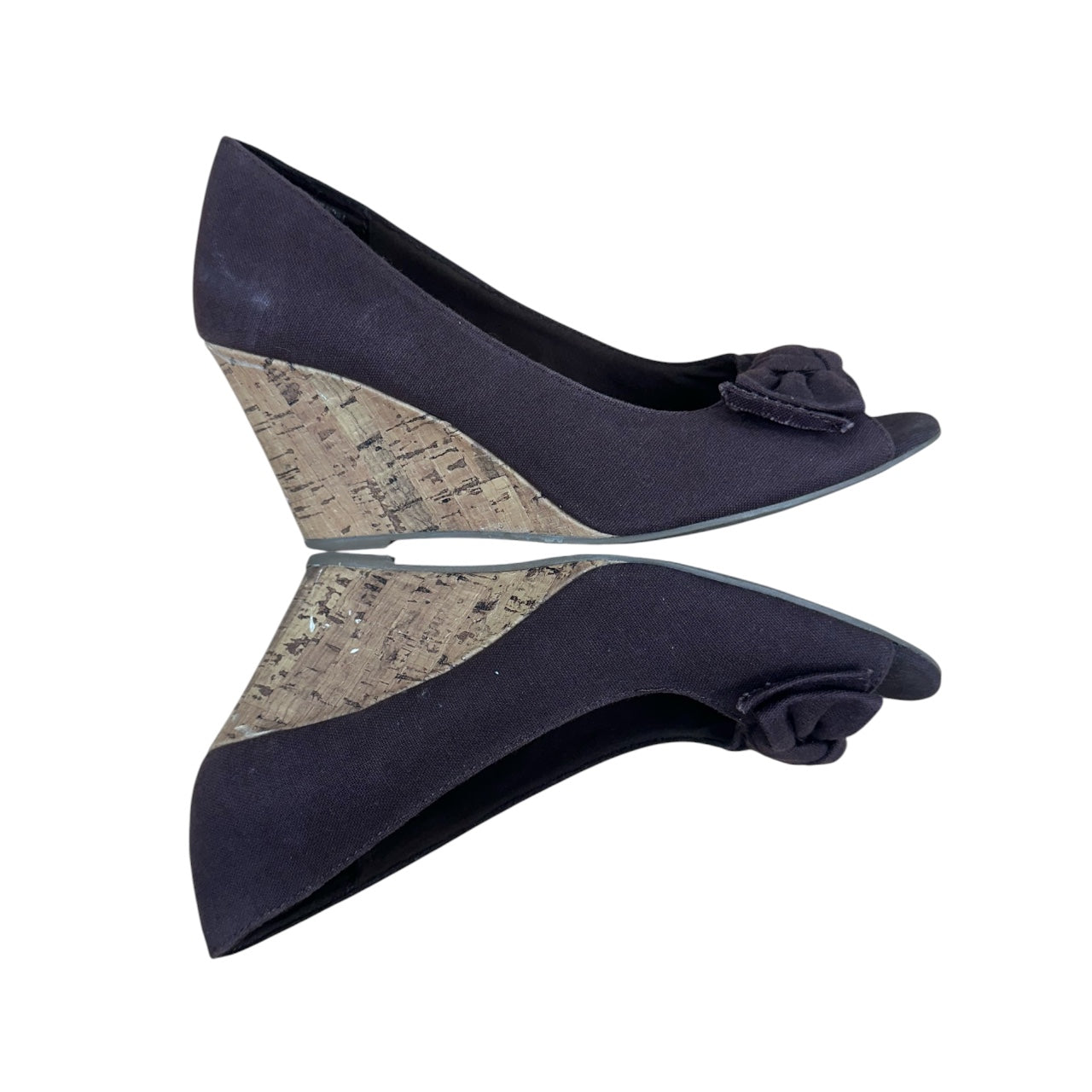 Vintage Y2K American Eagle Brown Peep Toe Wedges