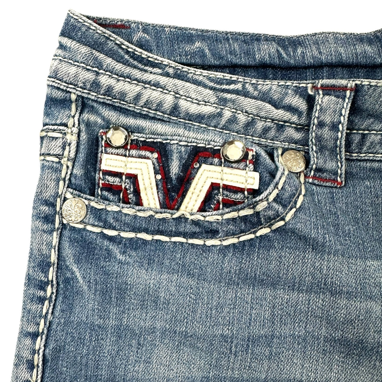 Vintage Y2K Americana Embellished Denim Shorts