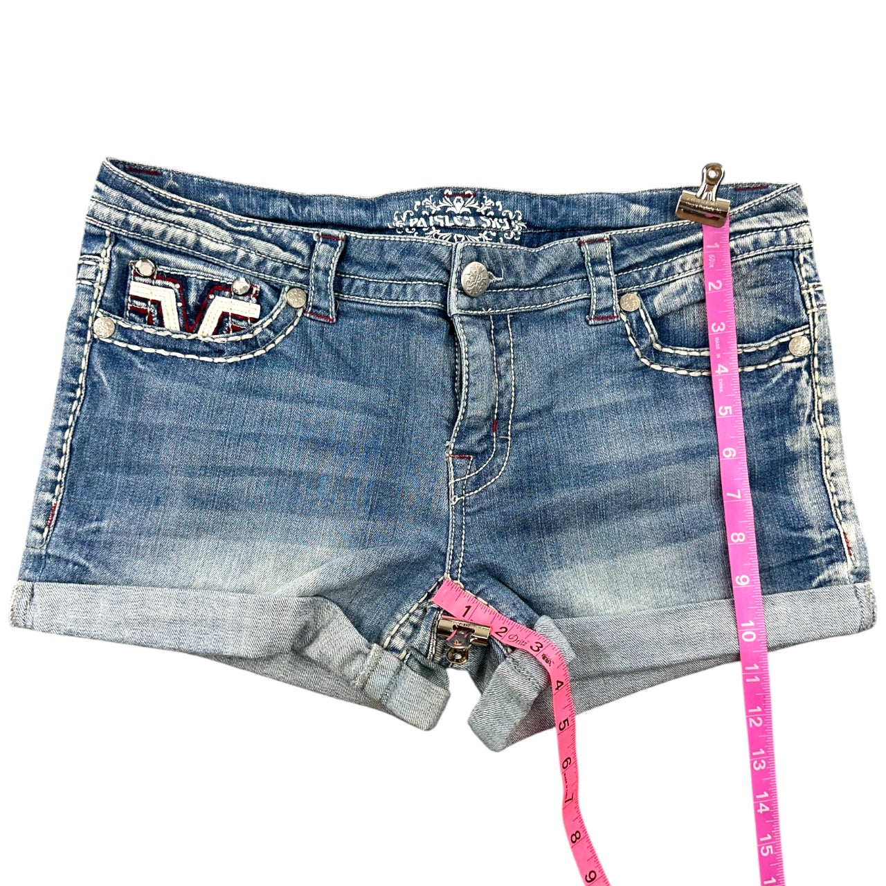 Vintage Y2K Americana Embellished Denim Shorts