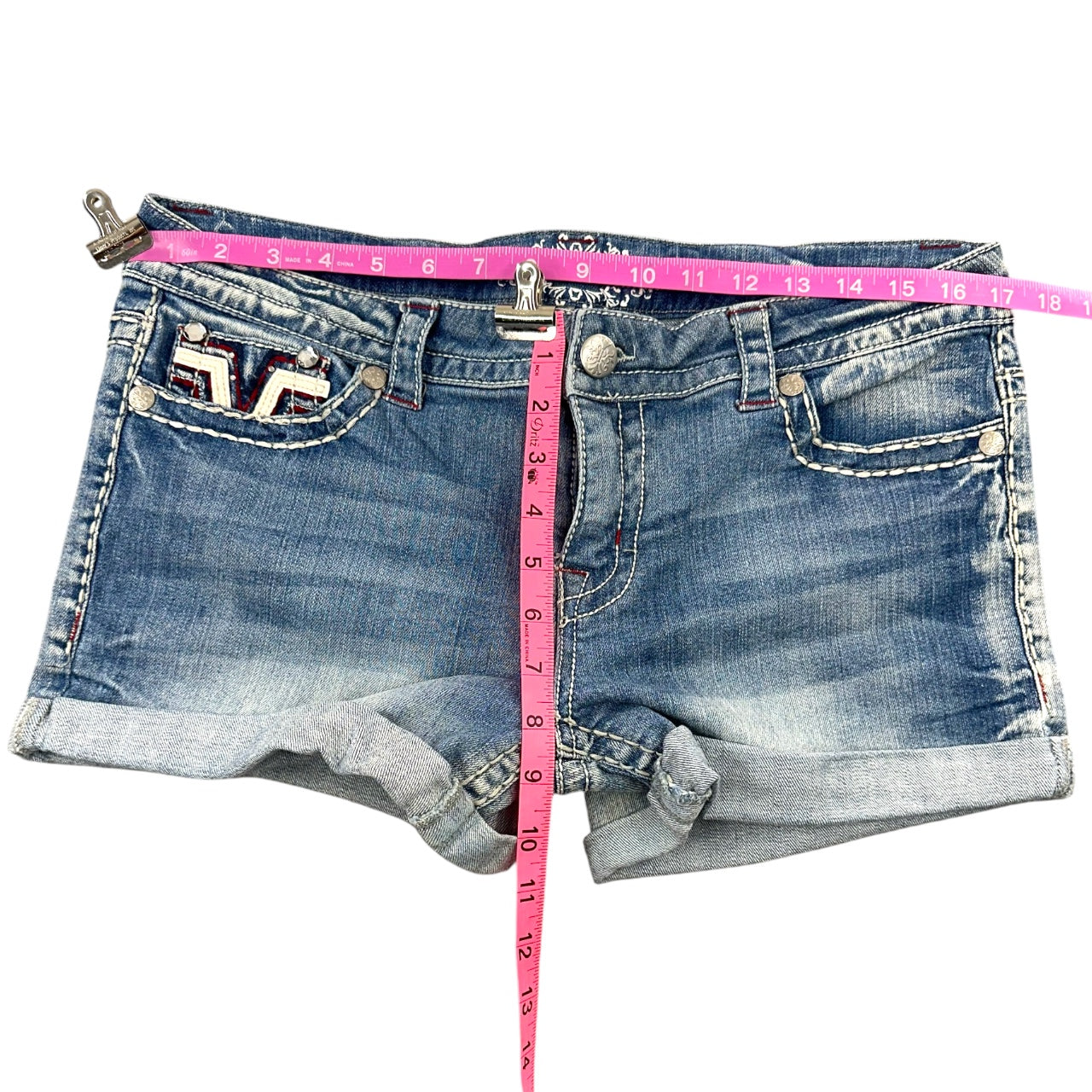 Vintage Y2K Americana Embellished Denim Shorts