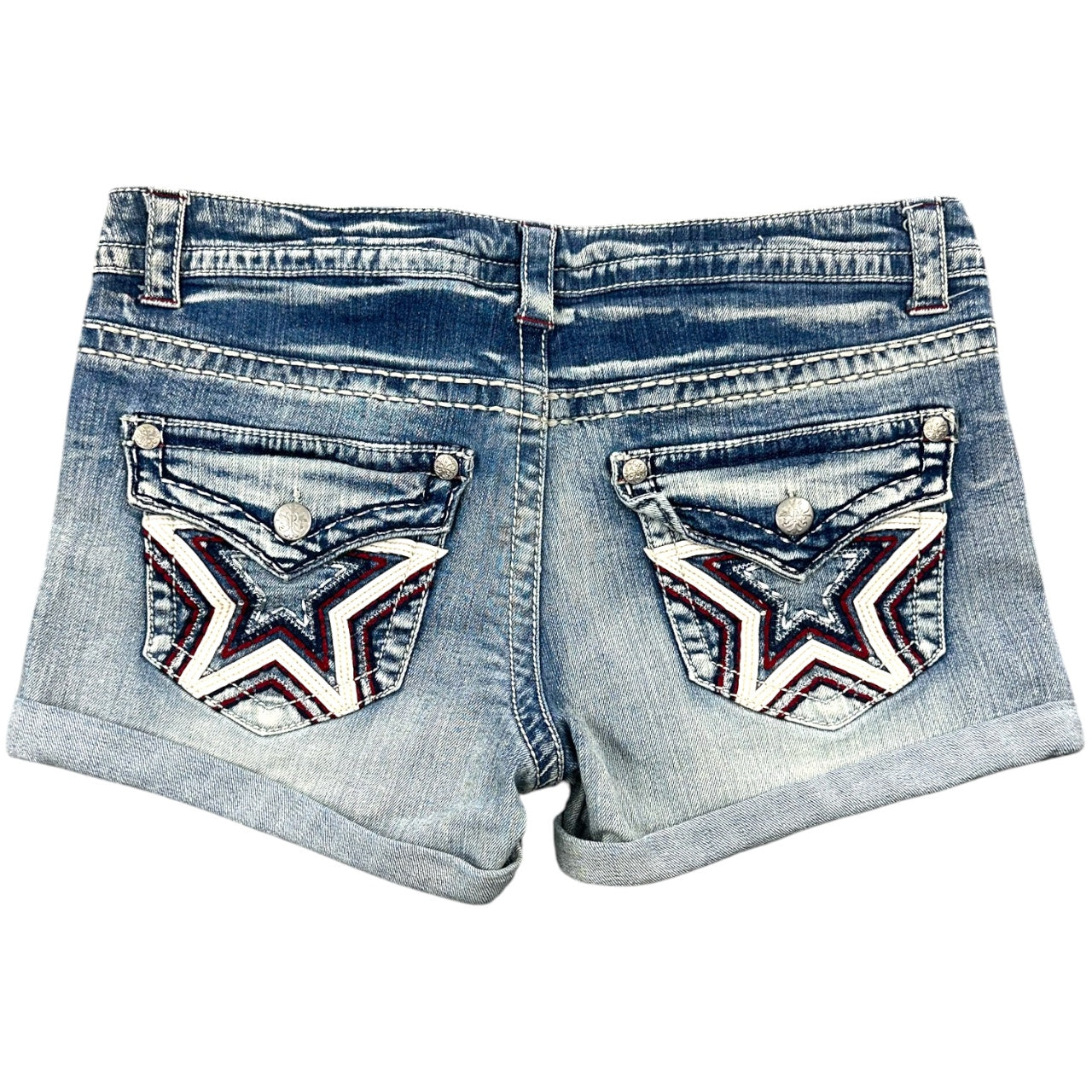 Vintage Y2K Americana Embellished Denim Shorts