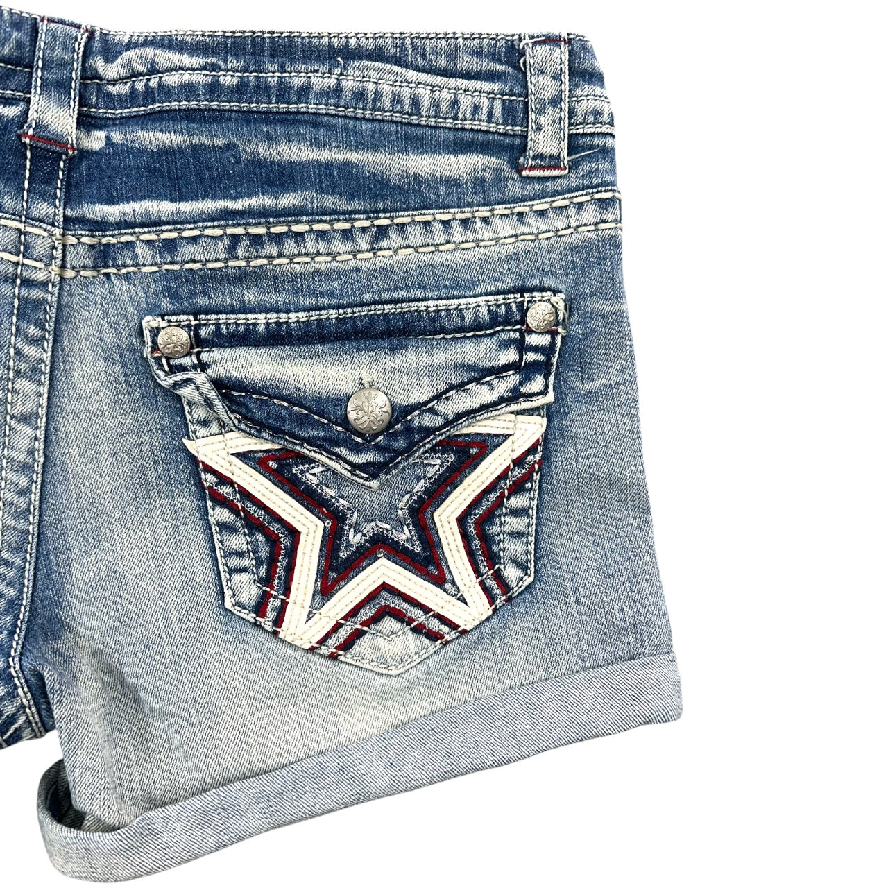 Vintage Y2K Americana Embellished Denim Shorts