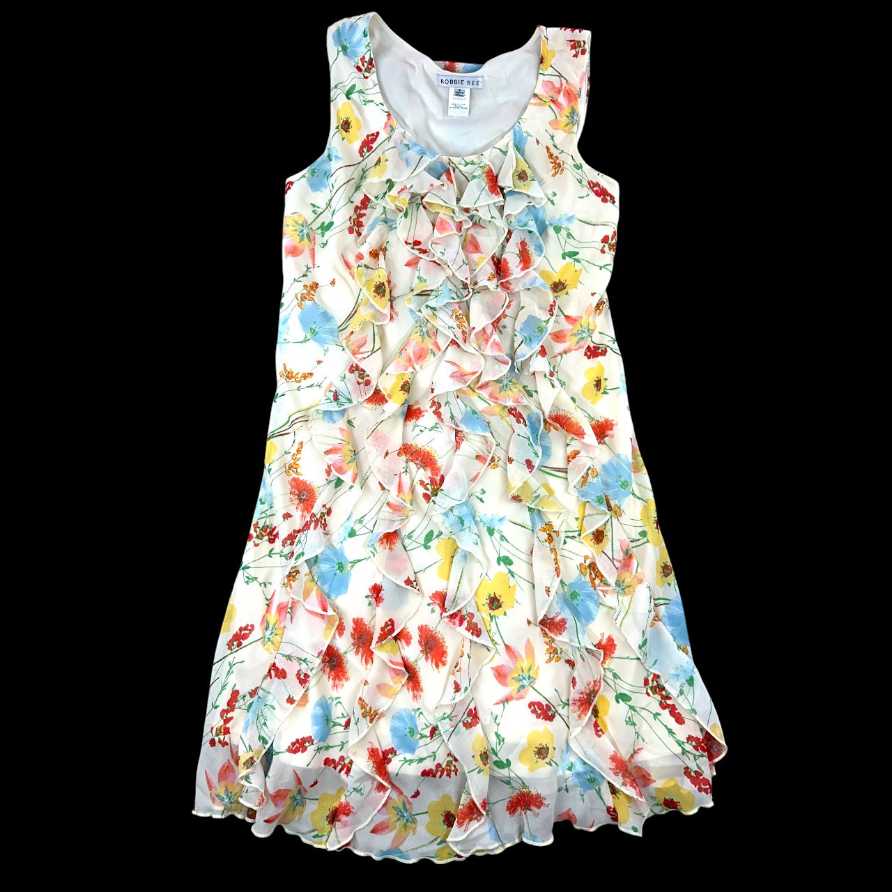 Vintage Robbie Bee Floral Ruffle Mini Dress
